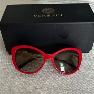 Versace Red Cat-Eye Sunglasses